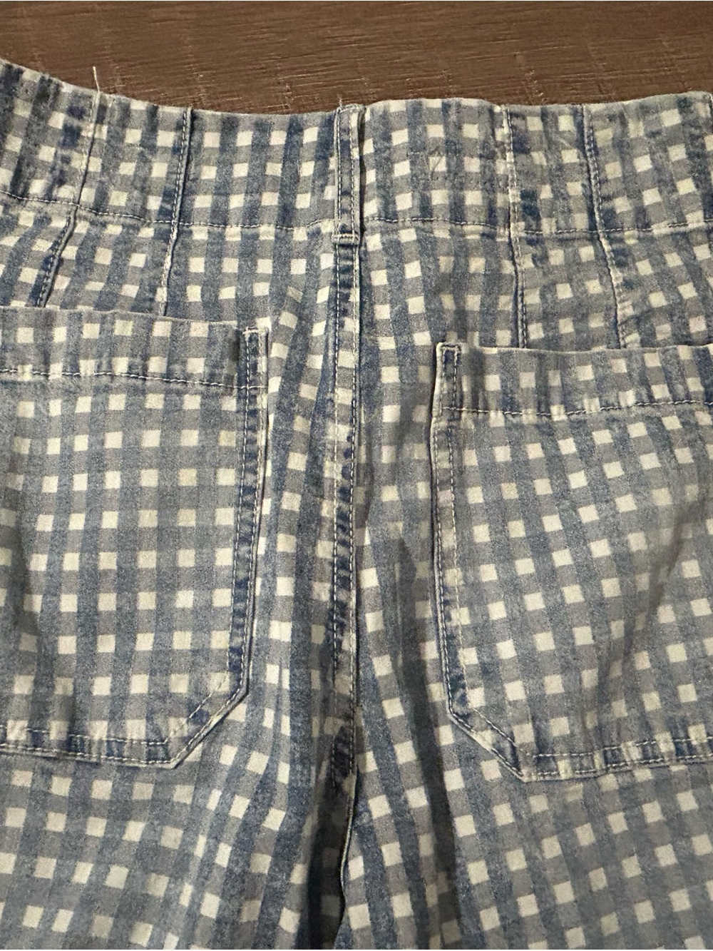 Women’s Pilcro Blue Checked “the Skipper” Wide-Leg Jeans - Picture 9 of 9